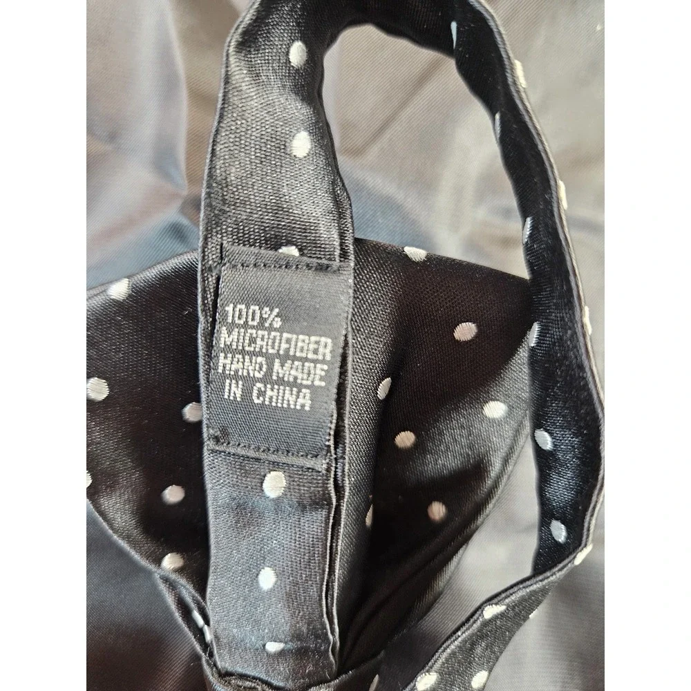 Veronelli Men's 2XL Black White Polka Dot Tuxedo Vest & Bow Tie Formal